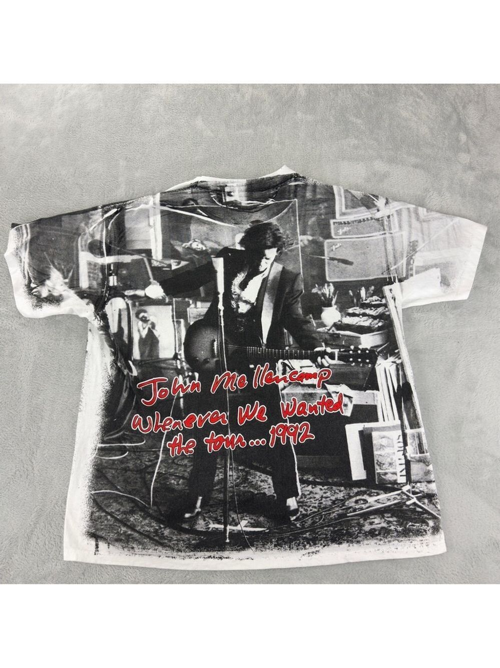 VTG John Cougar Mellencamp Men Sz XL AOP Whenever We Wanted Tour Single Stitch - Picture 3 of 13